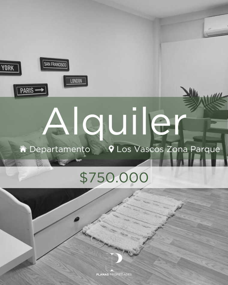 SE ALQUILA DEPARTAMENTO 1 DORMITORIO AMOBLADO ZONA PARQUE - 1o Piso