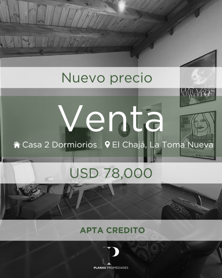 NUEVO PRECIO!! // SE VENDE CASA 2 DORMITORIOS, ZONA TOMA NUEVA