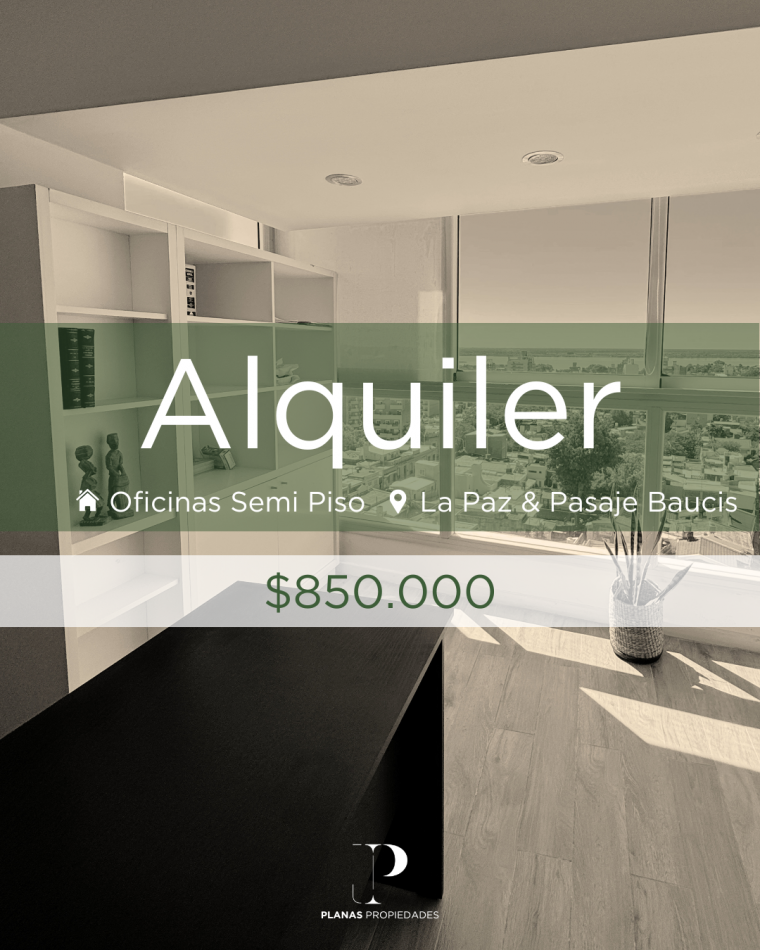 SE ALQUILA OFICINA SEMIPISO CON VISTA AL RIO ZONA CENTRO