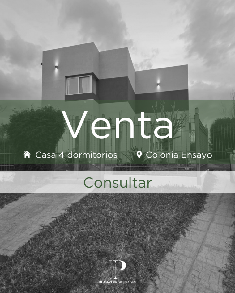 Se vende hermosa casa en Colonia Ensayo, construida con materiales de primera calidad en 1250mts2, a solo una cuadra de la Ruta 11.