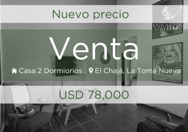 NUEVO PRECIO!! // SE VENDE CASA 2 DORMITORIOS, ZONA TOMA NUEVA