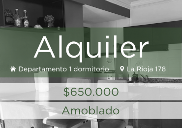 SE ALQUILA DEPARTAMENTO 1 DORMITORIO ZONA CENTRO - AMOBLADO COMPLETO